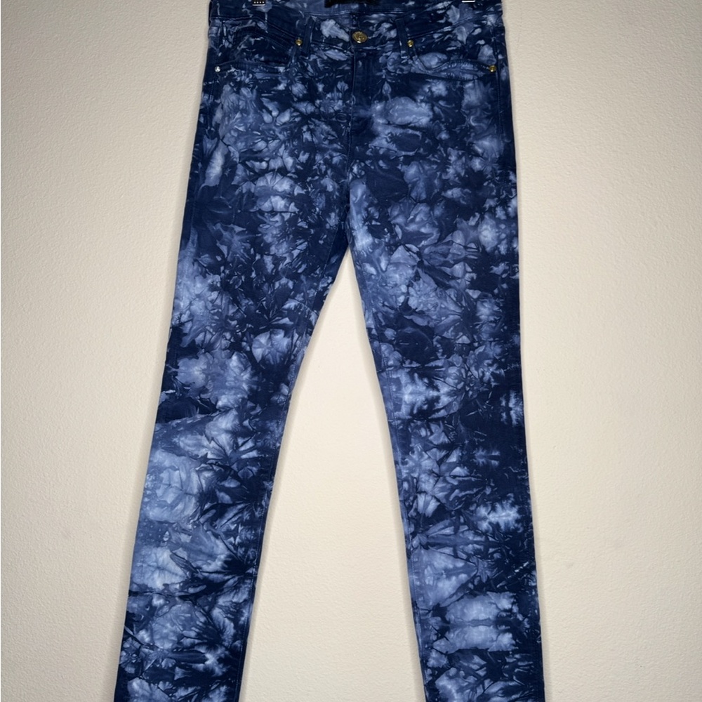 Juicy Couture Blue Skinny Jeans with Abstract Design